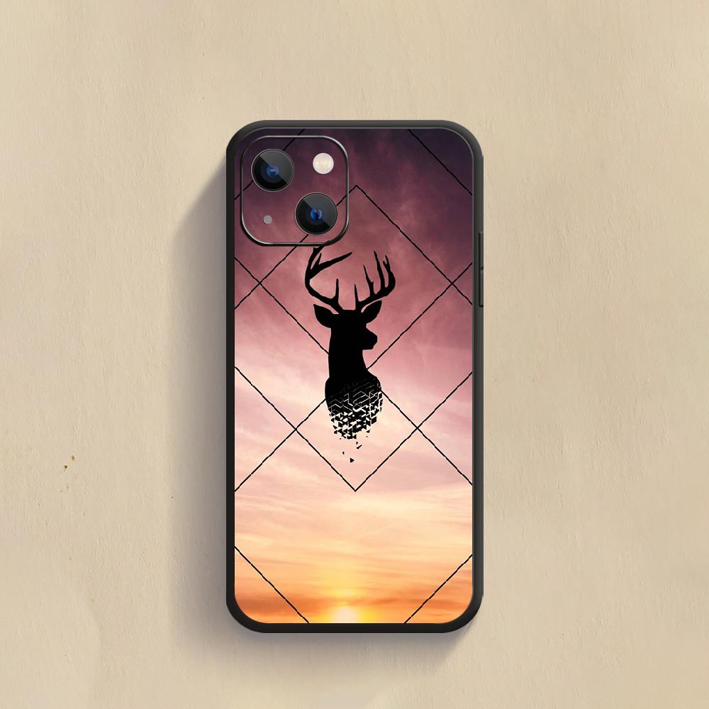 Animal Deer Antlers Phone Case For iPhone Samsung Galaxy Redmi Xiaomi Oppo OnePlus Note S A 7 8 9 10 11 12 13 14 20 21 22 23 53 54 Pro Max Plus Ultra