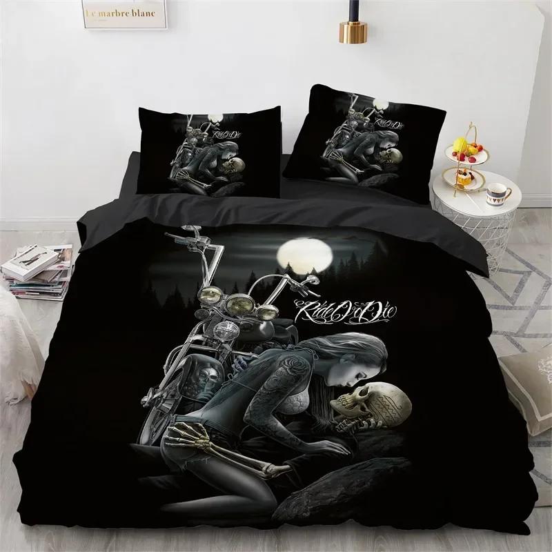 3D Print Skull Vintage Sugar Skull Girl Comfortable Duvet Cover Pillowcase Bedding Set Children Bedroom Decoration Home Textile