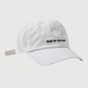 LOOKING4U On the Moment Lettering Cotton Logo Ball Cap C2 White