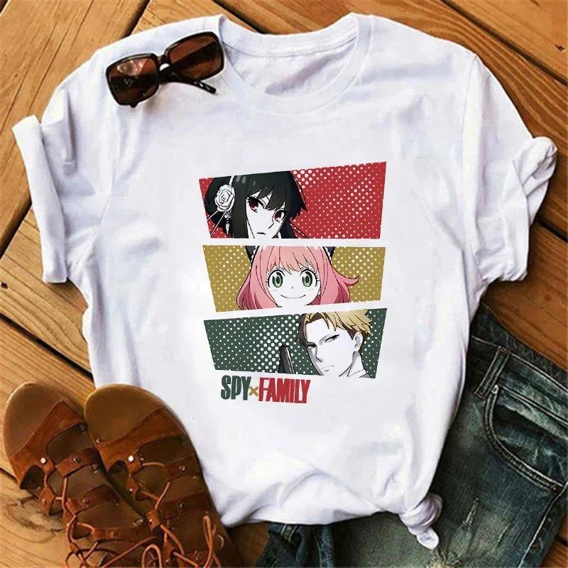 Футболка аниме Spy X Family женская японская мода Harajuku футболки с коротким рукавом летние топы Kawaii O-Neck женская футболка топ унисекс