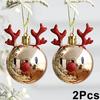 1Pce Pendant Christmas Decorations Family New Year's Party Color Painting Alien Ball Deer Head Ball