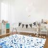 Polka Dot Theme Washable Area Rugs Watercolor Gradient Navy Blue Non Slip Rugs for Living Room Bedroom, Low Pile Floor Mat Large