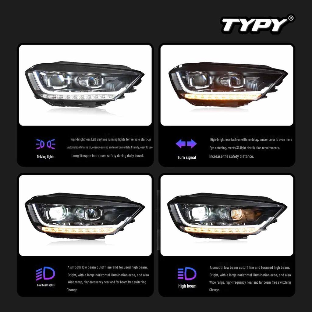 LED Retrofit Kit: Headlights, Daytime Running Lights & Sequential Turn Signals for 2016-2018 VW Golf Sportsvan.