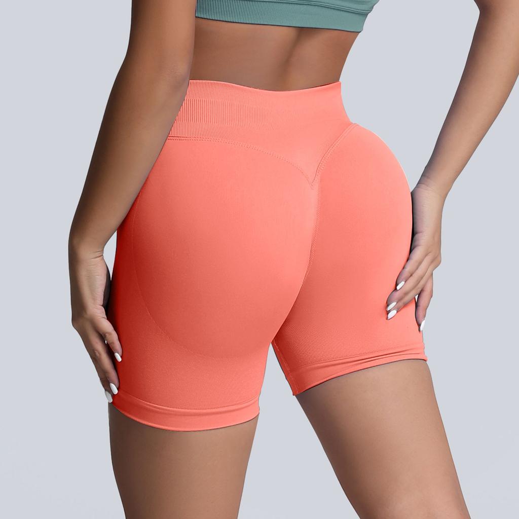 Женские однотонные шорты для йоги, бесшовные, для фитнеса, подъема бедер, бега, йоги, спортивные шорты с тремя точками