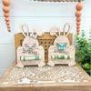 1/2/3Pcs Easter Bunny Money Holder Wooden Rabbit Table Sign Cash Holder Home