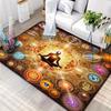 Mystic Chakra Energy Rug, Cosmic Yoga Meditation Mat with Om & Third Eye Symbols for Home Bedroom Playroom Non-Slip Carpet