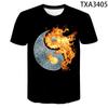 Новая крутая футболка Water Fire с 3D-принтом Yin and Yang Gossip для мужчин, женщин, детей, летняя футболка, модная футболка для мальчиков и девочек