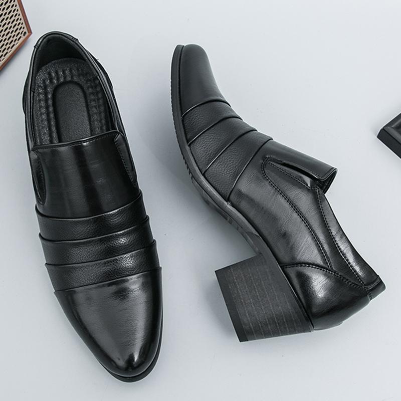 Мода Новая Мода Мужские Заостренные Черные Коричневые Деловые Увеличивающие Рост Формальные Туфли Мужские Свадебные Выпускные Туфли Лоферы Zapatos Hombre