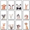 Watercolor Baby Animals Panda Koala Giraffe Elephant Poster and Print Canvas Painting Wall Art Picture for Nursery Home Decor