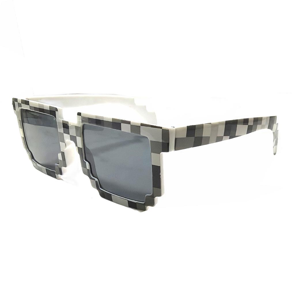 Пиксельные квадратные мозаичные солнцезащитные очки в стиле аниме - Модные прямоугольные оправы