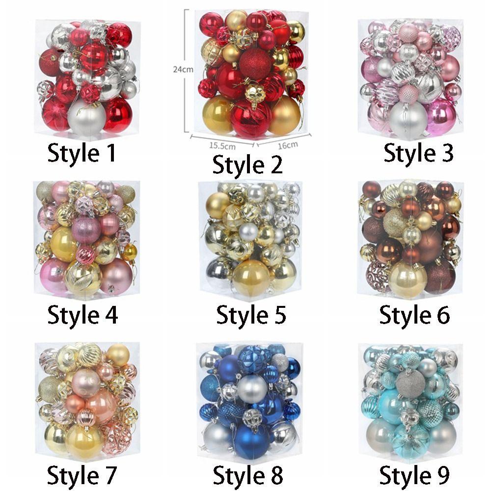34pcs Delicate Christmas Ball Creative Hanging Ornament DIY Supplies Christmas Tree Pendant Party