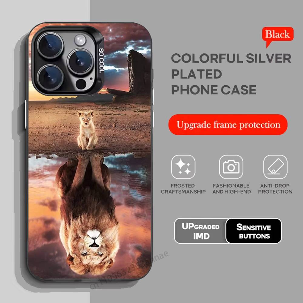 Чехол для телефона с рисунком льва для iPhone 15 16 Pro Max Air SE 11 13 Pro 14 Plus 12 11Pro 15Pro Max 16e