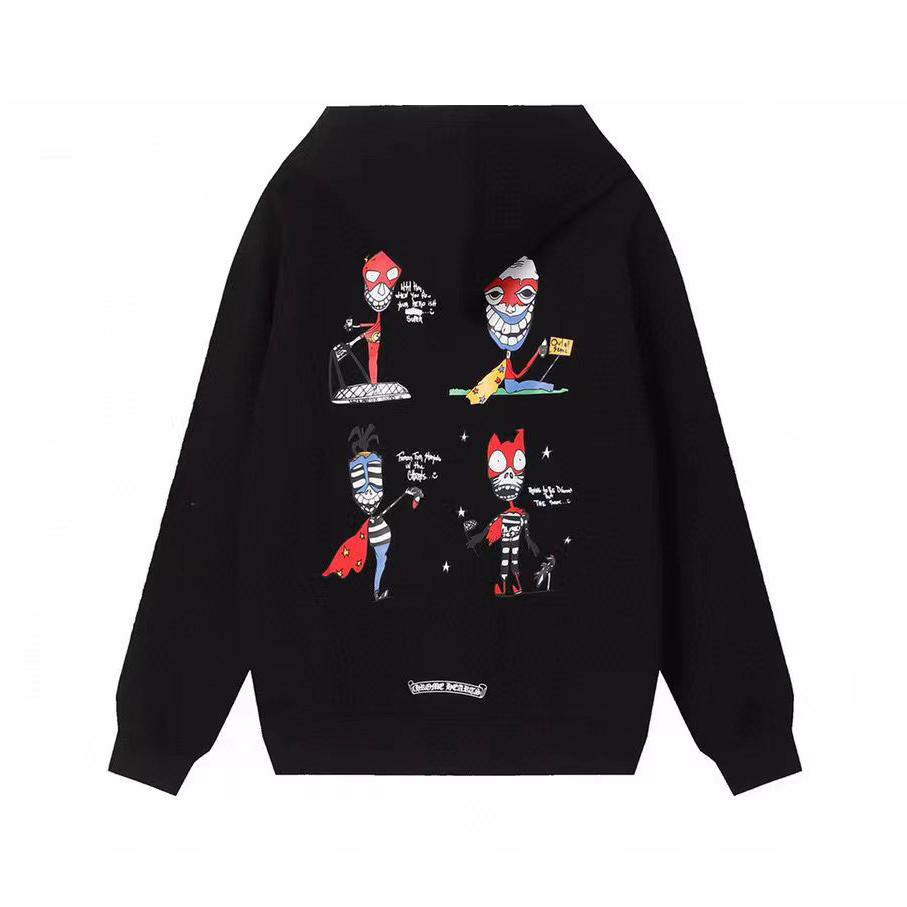 842 CHROME HEARTS Осень-Зима 2025 Новая Толстовка с Капюшоном на Молнии Классического Стиля с Логотипом Большого Размера, Подходит для Парной Носки