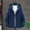 Spring Men's Casual Thin Work Jacket Stand Collar Hooded Outdoor Jacket