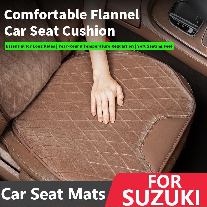 Car Seat Mats For SUZUKI Jimny Vitara S-Cross Swift Cultus Ignis Flannel Back Seat Pad Protector Covers Cushion Accessories