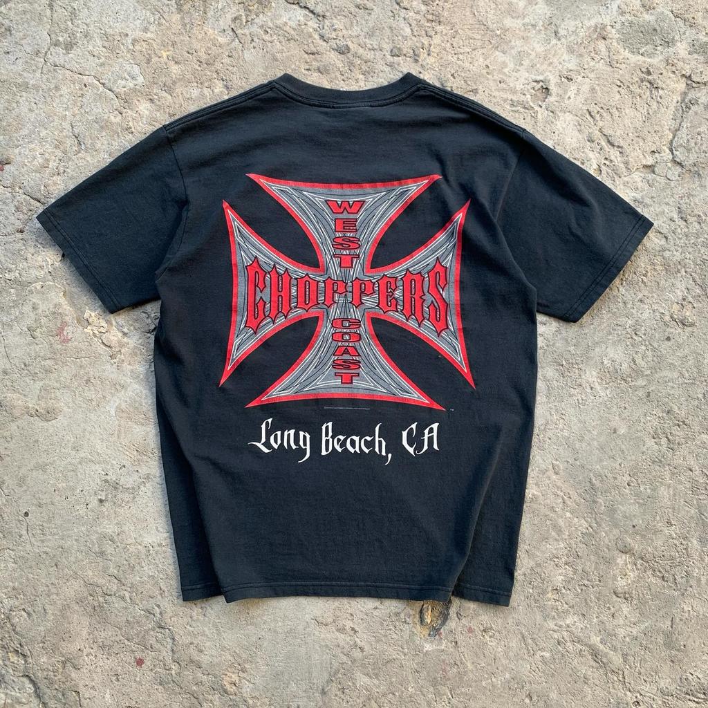 Летняя хлопковая уличная одежда West Coast Choppers Принт бренда Tide Футболка с коротким рукавом Ретро одежда HighStreet Casaul Свободный топ Футболка