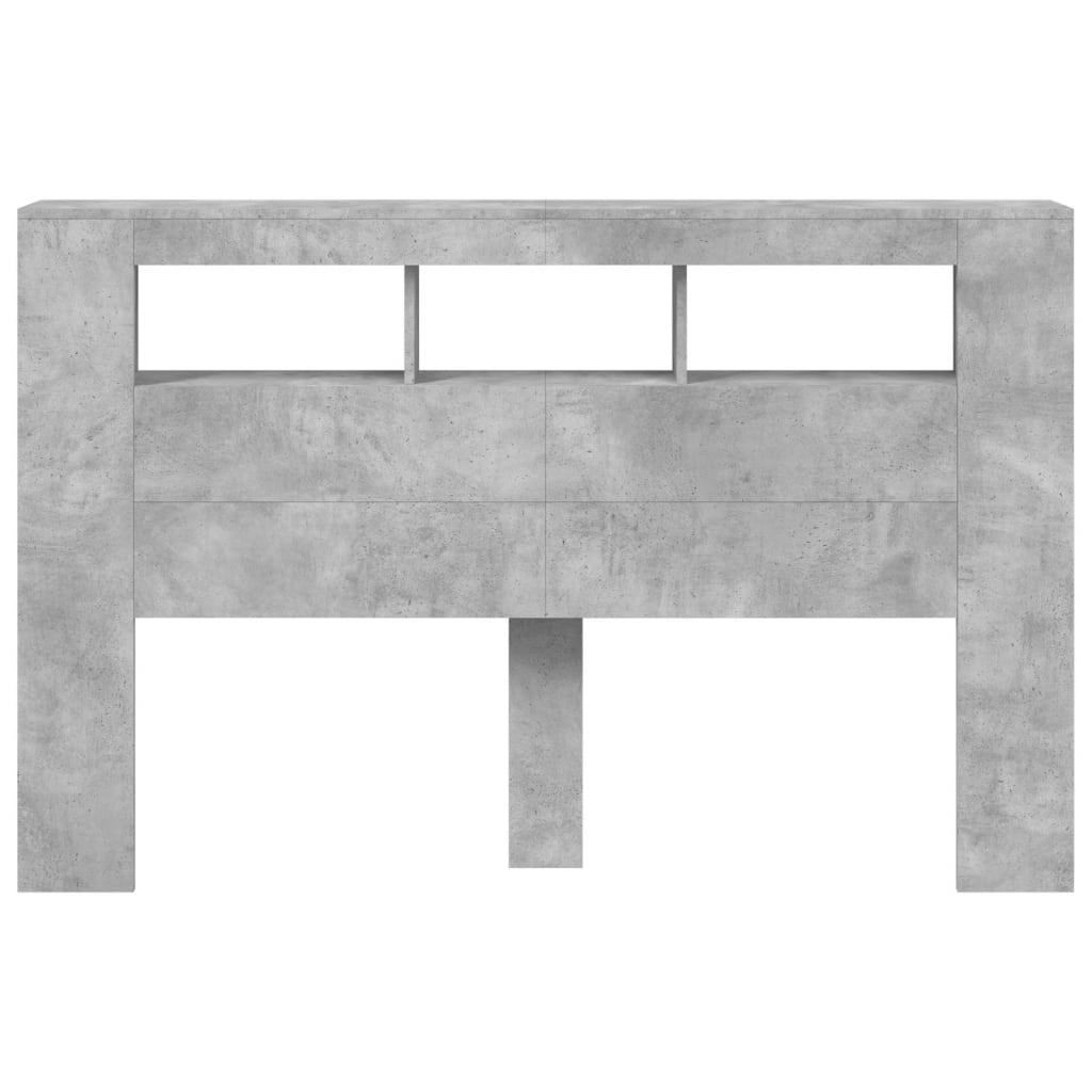 Wezgłowie Łóżka Z Led, Szarość Betonu, 160X18,5X103,5 Cm