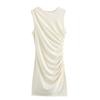 Kaslead New Arrival Women's Clothing Fashion Style Multi-Color Selection Pleated round Neck Short Sleeveless Dress 3067260