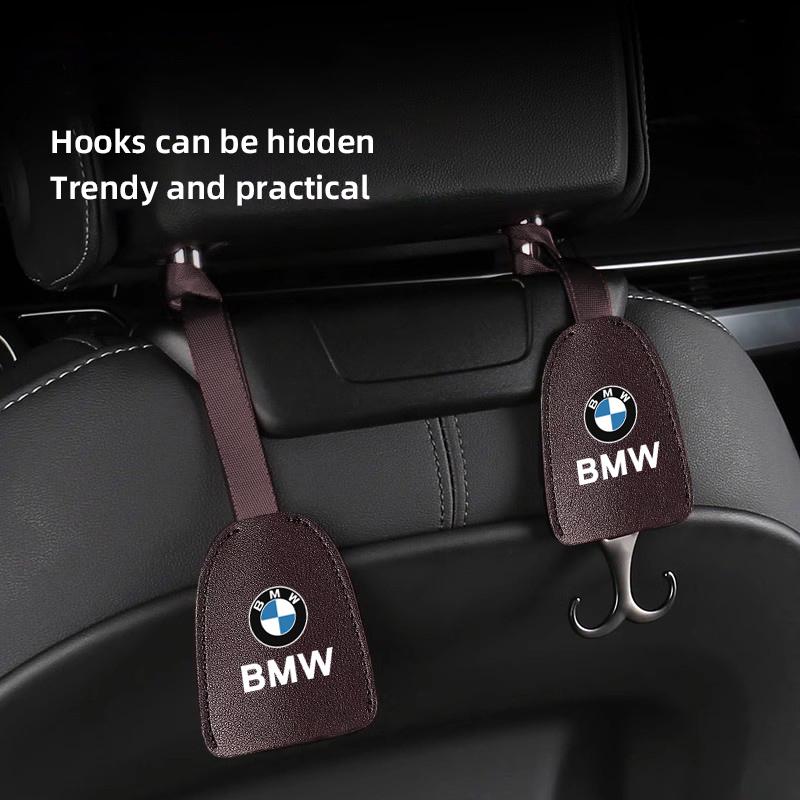 2026 Hot 2Pcs PU Leather Car Seat Back Hooks Interior Accessories Sticker For BMW X1 X3 X4 X5 E46 E90 F20 E60 E39 F10 M1 M2 M3 M5 M6 E8