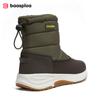 BAASPLOA Мужская зимняя обувь из хлопка, водонепроницаемая искусственная кожа, теплые кроссовки, нескользящая мужская обувь для пеших прогулок, мужские уличные теплые и флисовые зимние ботинки для мужчин