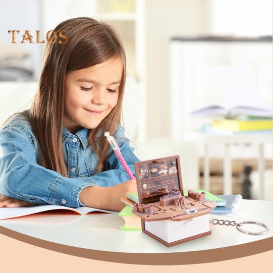 Мини 3D складная книга брелок Popping Mini World подвесное украшение крошечная кофейня Great Wall Castle складная книга брелок кулон