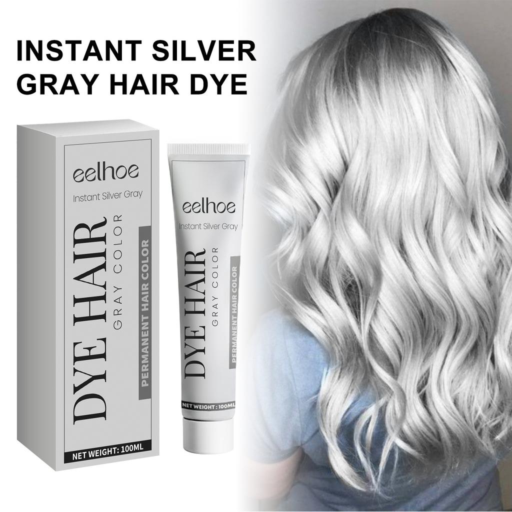 EELHOE Gray Hair Cream, Natural Hair Color, Long-lasting, Non-damaging, Easy To Color, Easy To Clean, Trendy Hair Cream less