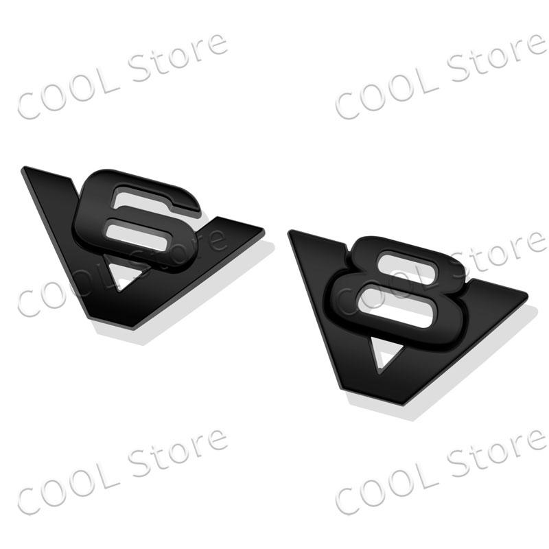 Creative Car 3D Metal Chrome Sticker Emblem V6 V8 Logo Badge Car Tail Trunk Side Body Decoration Universal Auto Accessories