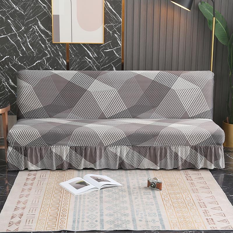 Чехол для футона без подлокотников с юбкой, раскладной, с принтом, чехол для дивана, моющийся, чехол для дивана, защитная пленка для мебели SML