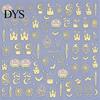 Holiday Nail Stickers Halloween 3D Art Stickers, Metallic Golden Pumpkin Ghost Spider Web DIY Supplies Witch Hat Decals, Self-Adhesive Manicure