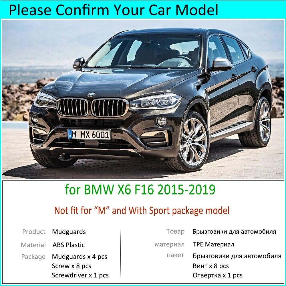 Для BMW X6 F16 2015 2016 2017 2018 Брызговики Крыло Передние Задние Брызговики Брызговики Задние Колеса Автомобильные Аксессуары