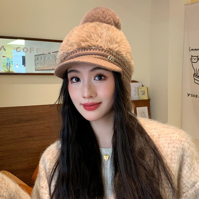 Новые осенне-зимние шапки для женщин, вязаные шерстяные шапки с защитой шеи и две бейсболки для зимы, теплые шапки для защиты ушей