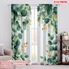 2pcs,2D Plane Printing Creative Curtains Eucalyptus Elegance Polyester Woven (without Rod) Versatile All Ldeal for Bedroom,