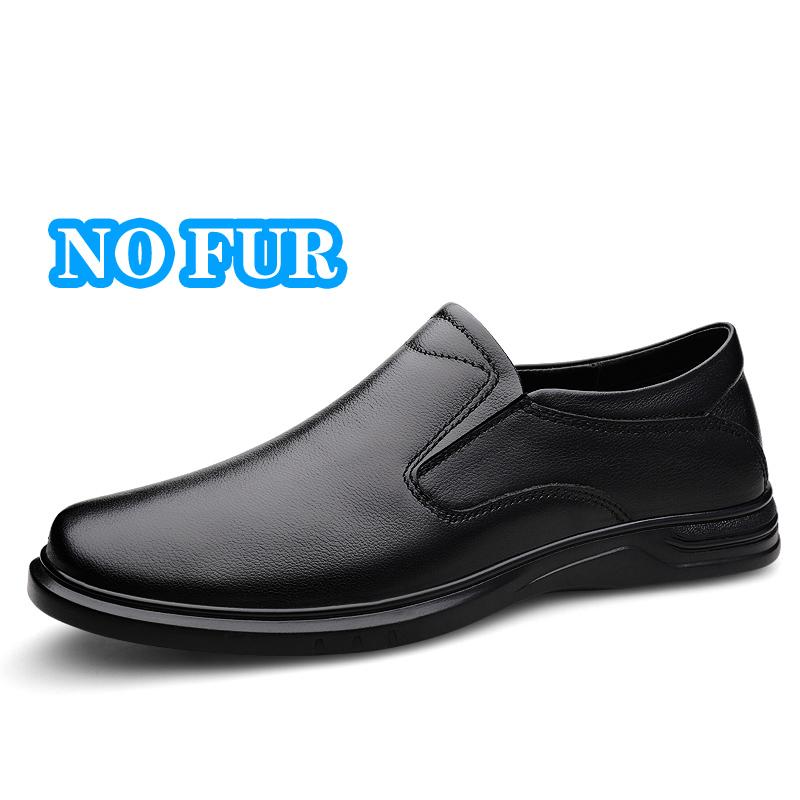 Мужская теплая зимняя обувь из натуральной кожи, деловые туфли, повседневные мягкие мужские деловые туфли, удобные нескользящие туфли для вождения