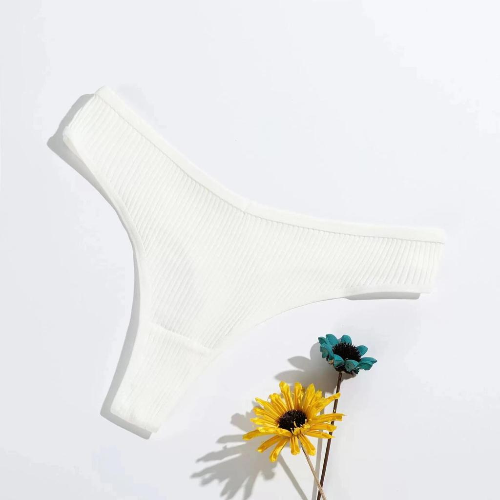 Чистый хлопок сексуальное женское однотонное нижнее белье стринги