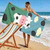 Cute Cartoon Cow Print Towel Beach Towel Quick-drying for Travel Outdoor Sports Jogging Beach and Swimming