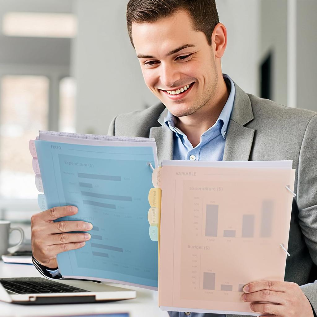 JARLINK 8 Tabs Dividers for 3 Ring Binder, Durable Plastic Write & Erase Binder Dividers for Letter Size, Cute Binder Dividers for Student, Teacher,