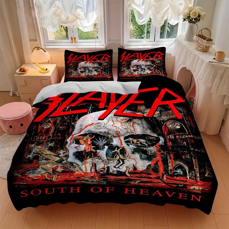 Slayer South Heaven Print 3Pcs Bedding Setduvet Cover With 2 Bedropillowcase Home Birthday Gift