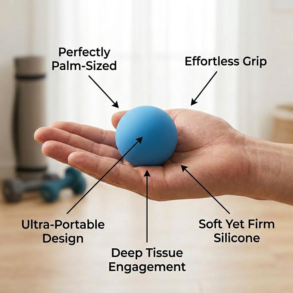 Mini Silicone Massage Ball for Myofascial Release, Muscle Recovery, 30mm Fascia Athletes,