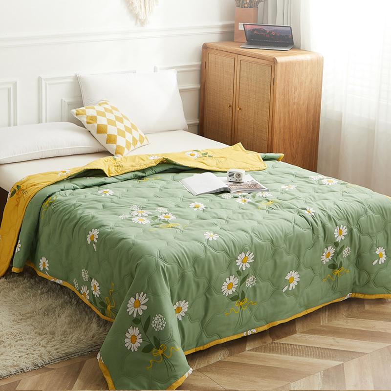 Новое стеганое одеяло с принтом, стеганое одеяло из стиранного хлопка, летнее тонкое одеяло, приятное к коже постельное белье, тонкое одеяло для кондиционера, домашний текстиль, машинная стирка