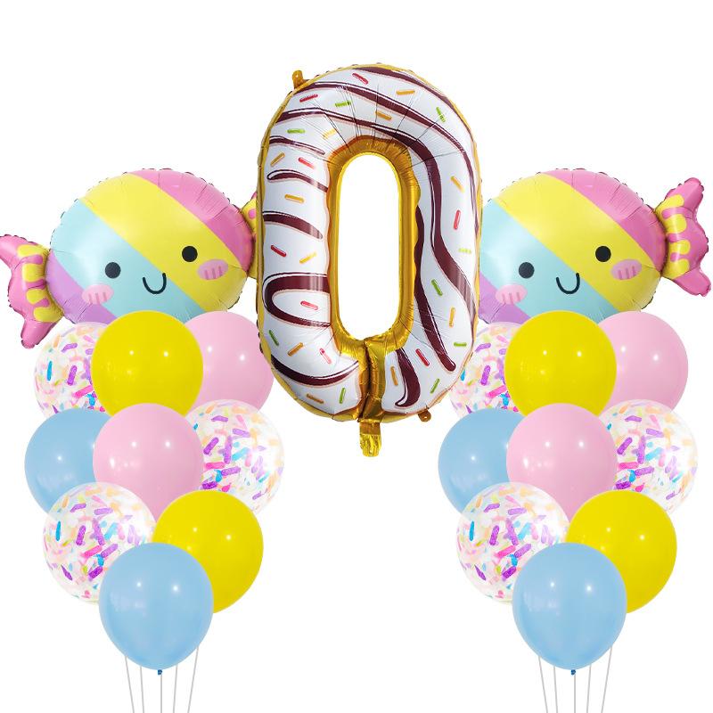 Набор цифровых шаров из конфетной алюминиевой пленки, украшение сцены для детского дня рождения, фон для оформления детского праздника