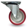 Swivel Wheel, Castor Set, 100mm, 200kg, JPPU 1001 RED, Polyurethane
