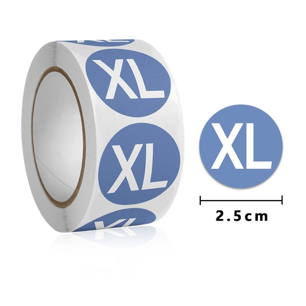 Self-Adhesive Clothing Size Sticker Round XS/S/M/L/XL/2XL/3XL Adhesive Labels Clothing Label Universal Size Sealing Sticker