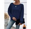 Women's Autumn and Winter Solid Color Casual Comfortable T-Shirt Long Sleeve Round Neck Loose Temperament Pullover Top