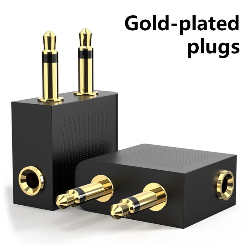 Standard 3.5mm Port Aircraft Headphone Adapter Gold Plated Sound Splitter Wear Resistant 3.5 Headphone Plug Converter