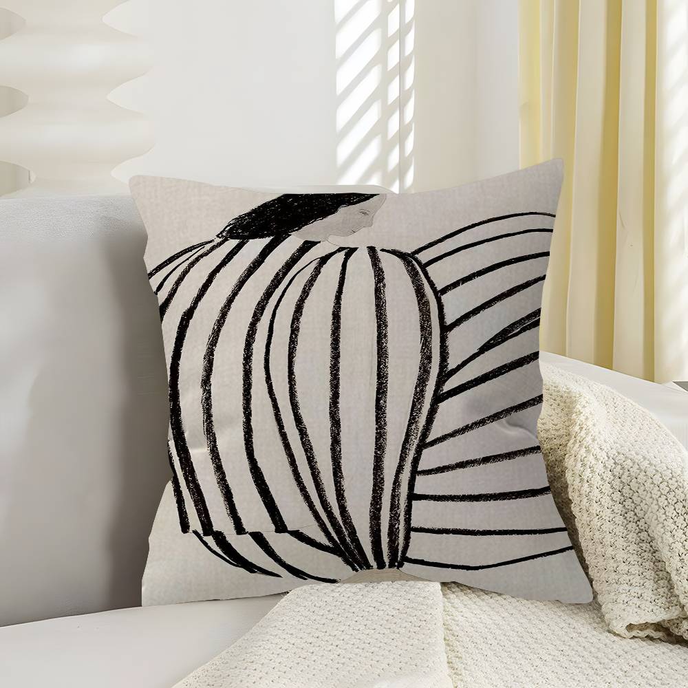 Abstract Line Geometry Curve Girl Personalized picture text home decorative pillows Household Gifts xcm