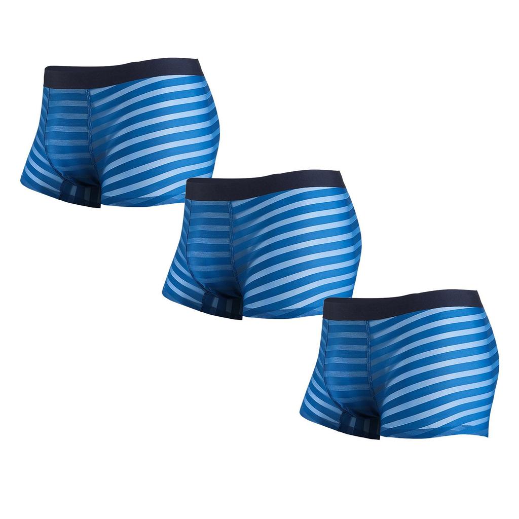 Aoyuan мужские дышащие полосатые боксерские шорты из ледяного шелка