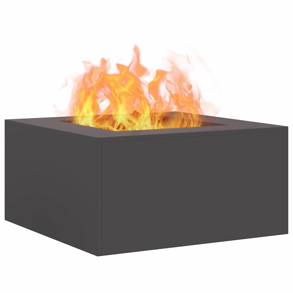 Fire Pit Black 80 x 80 x 40 cm Steel