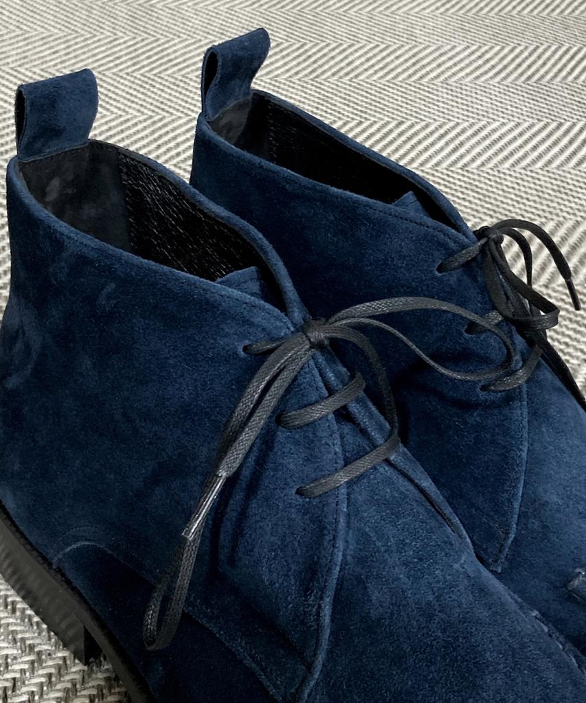 Joenshoe Holst Suede Chukka Boots Dark Navy