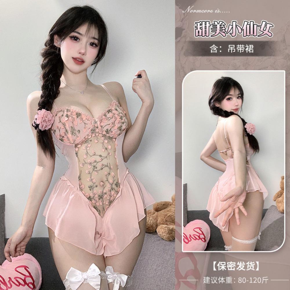 Domila Pure Desire Deep V Flower Vine Crotch Onesie F746 Сексуальное нижнее белье Элегантная сексуальная ночная рубашка Dew Ditch