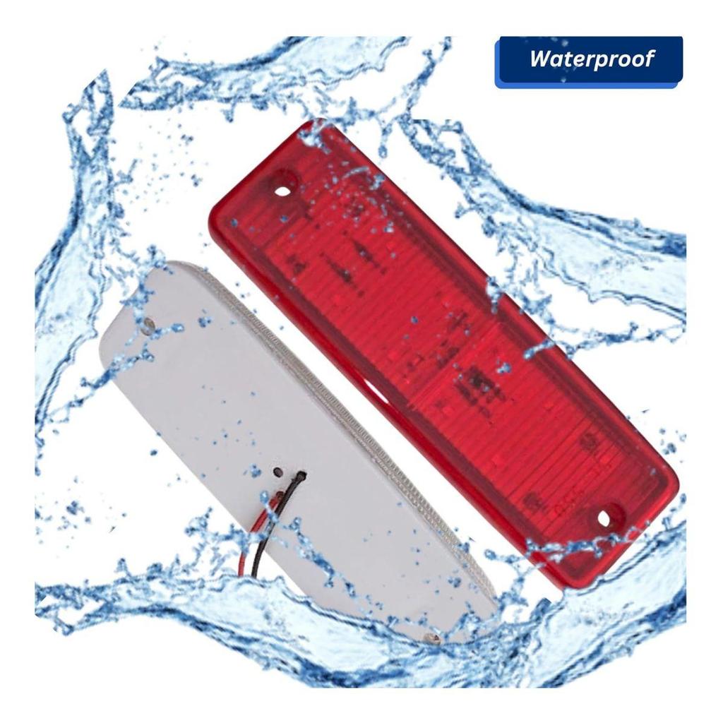 Красный светодиодный габаритный фонарь прицепа, прямоугольный светодиодный/SMD габаритный фонарь для грузовика, прицепа, дома на колесах, кемпера, пикапа, внедорожника, ударопрочный, универсальная посадка